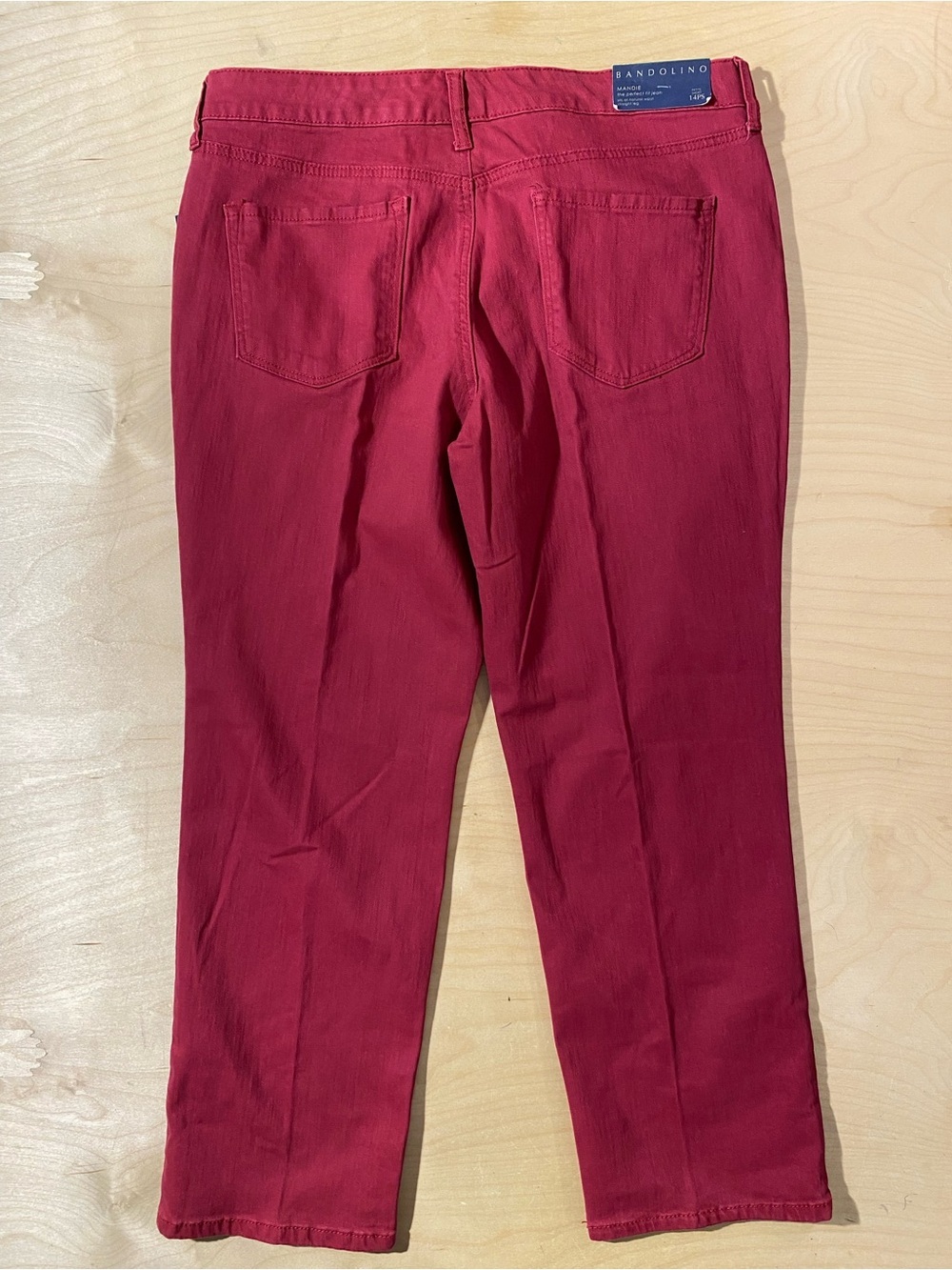 Bandolino Raspberry Red Straight Leg Jeans 14PS (RZ) - Picture 5 of 8